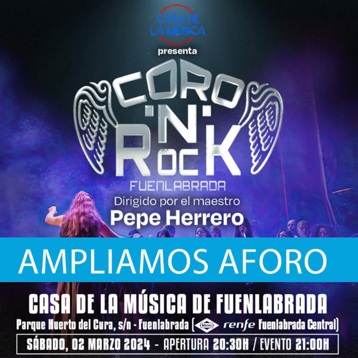 Cartel del concierto del Coro 'n' Rock en la Casa de la Música.