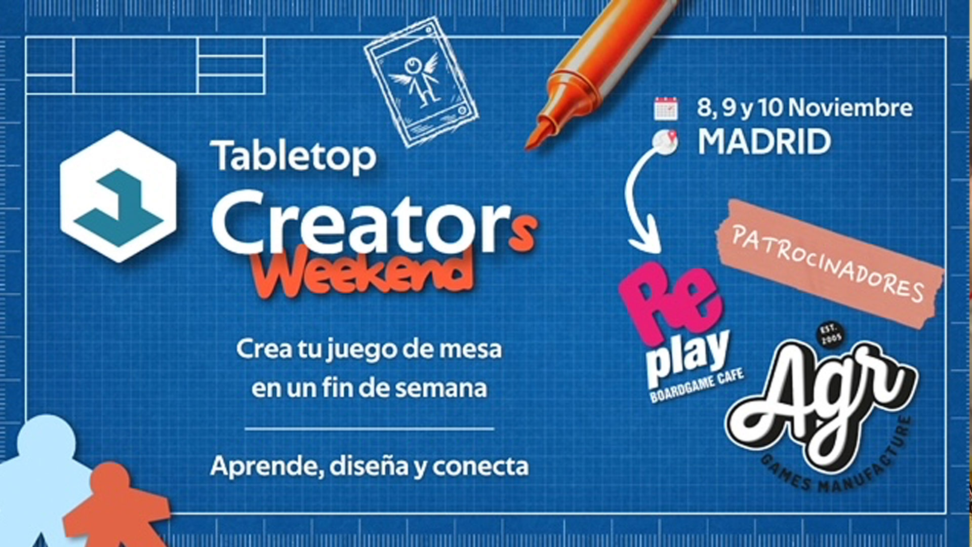 Tarjeta promocional del evento | Café del tablero de repetición